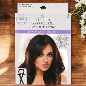 NIB Studio Selection Heatless Hair Roller, 3 pieces